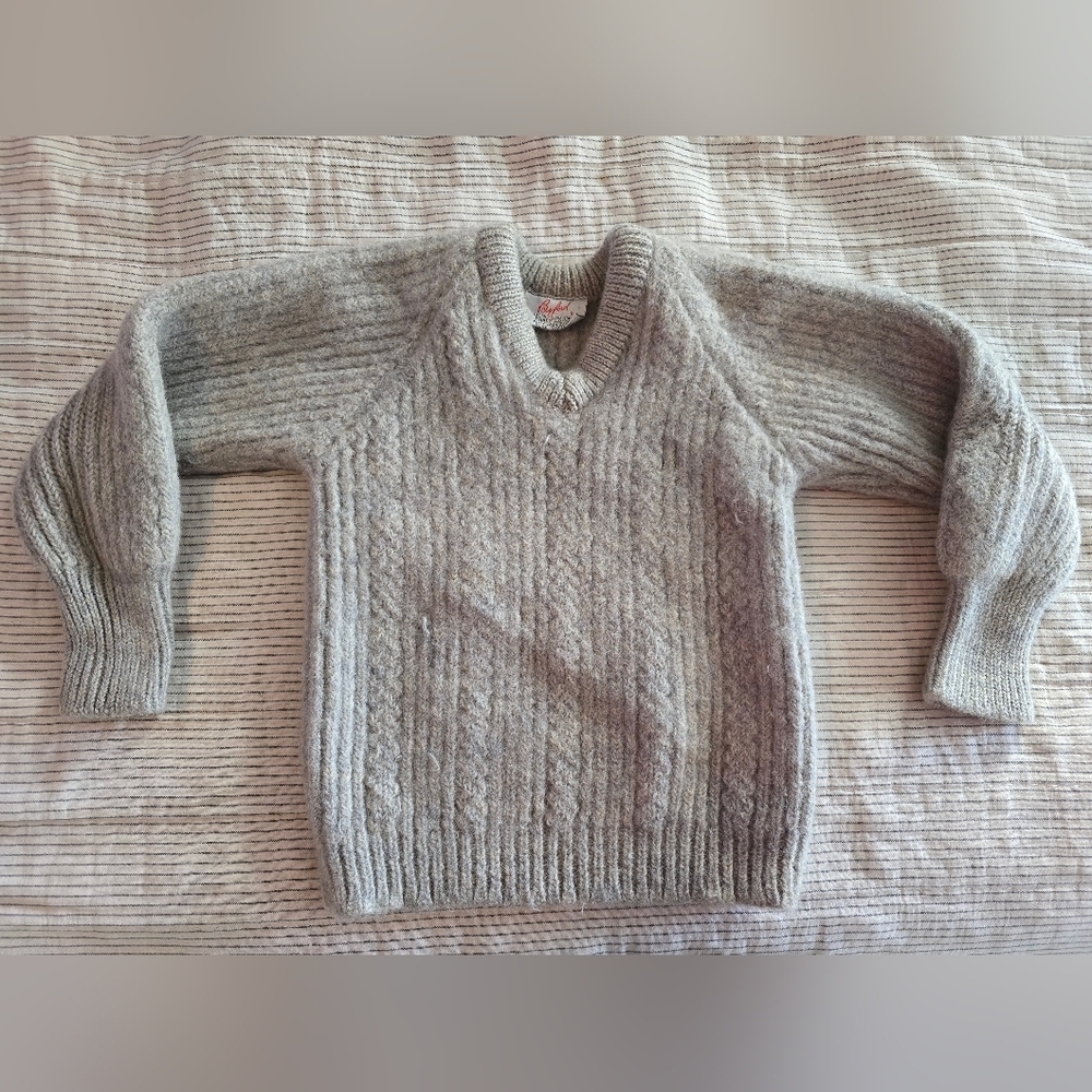 Ford Kids Light Gray Cable Knit Sweater